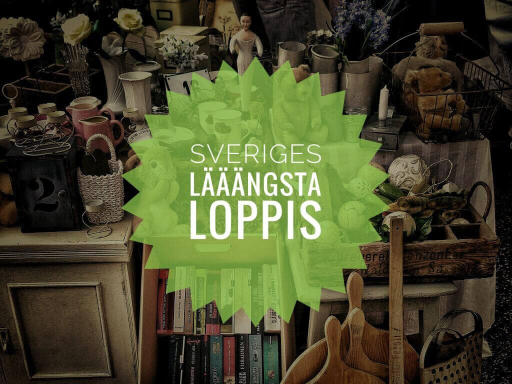 Stånd från Sveriges Lääängsta Loppis mellan Borgsjö och Stöde.
