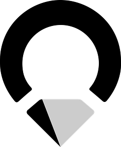 Upplev Ånge liten logotyp i svart och grå.