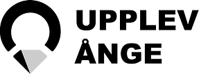 Upplev Ånge logotyp stor i svart och grå.
